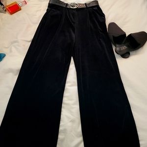 Black velvet pants size medium